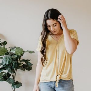 Emma button down knit top